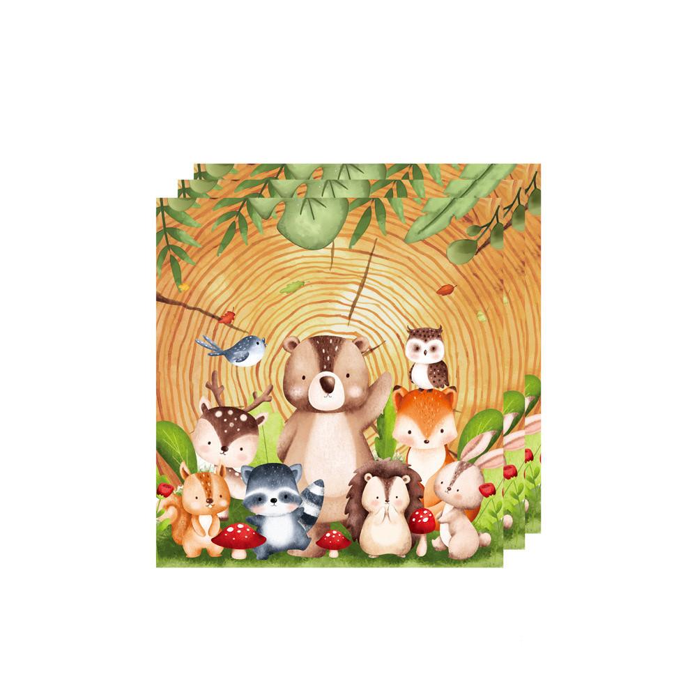 Woodland Animal Jungle Forest DIY Party Decoration Plate Cup Tablecloth Birthday Party Baby Shower Kids Birthday Party Supplies 5