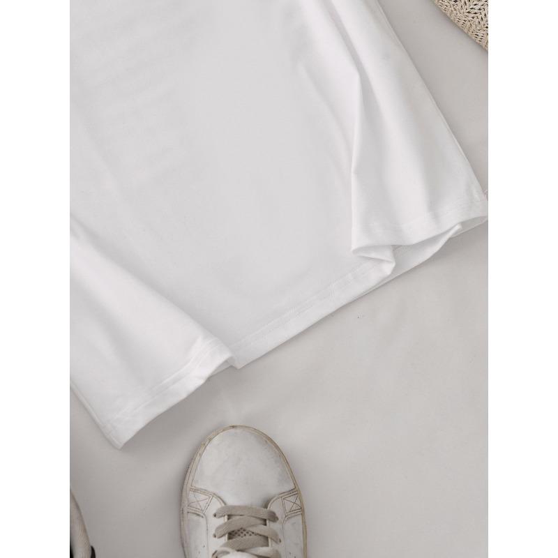 T-shirt de sport court à manches courtes pour femme, taille européenne, avec motif cœur et motif dessin animé, transfert thermique, T-shirt confortable et doux à col rond