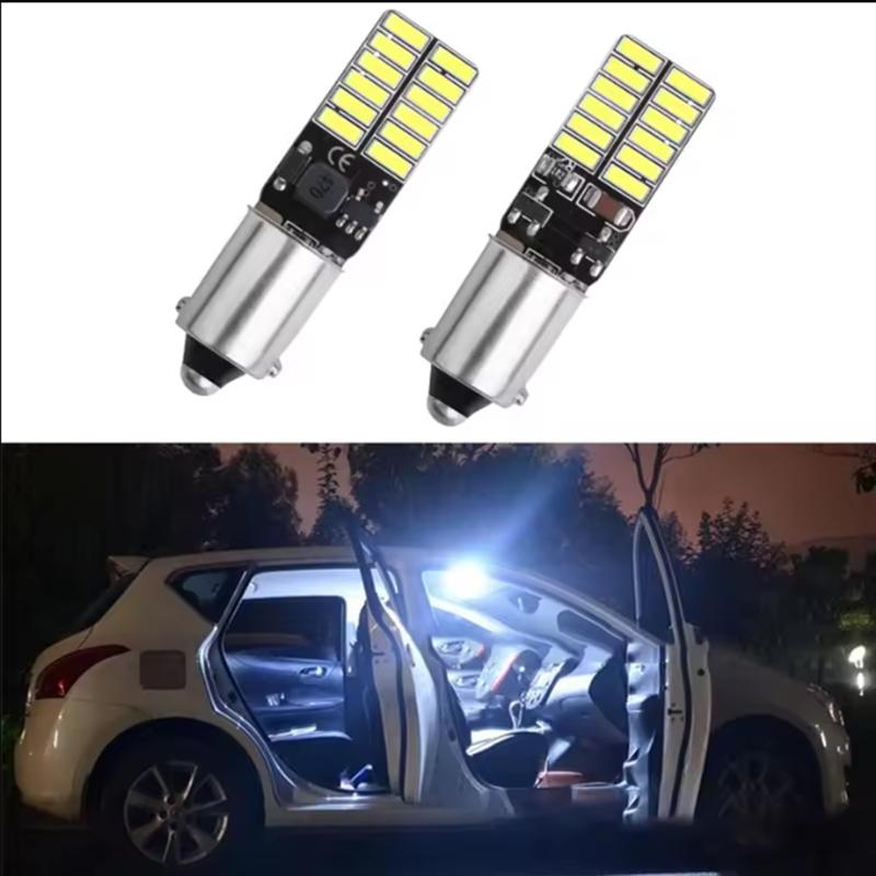 2/10pcs BA9S Car LED CANBUS Bulbs Error Free 24LED For Car Side Wedge Light Interior Signal Lamp 12v Universal White