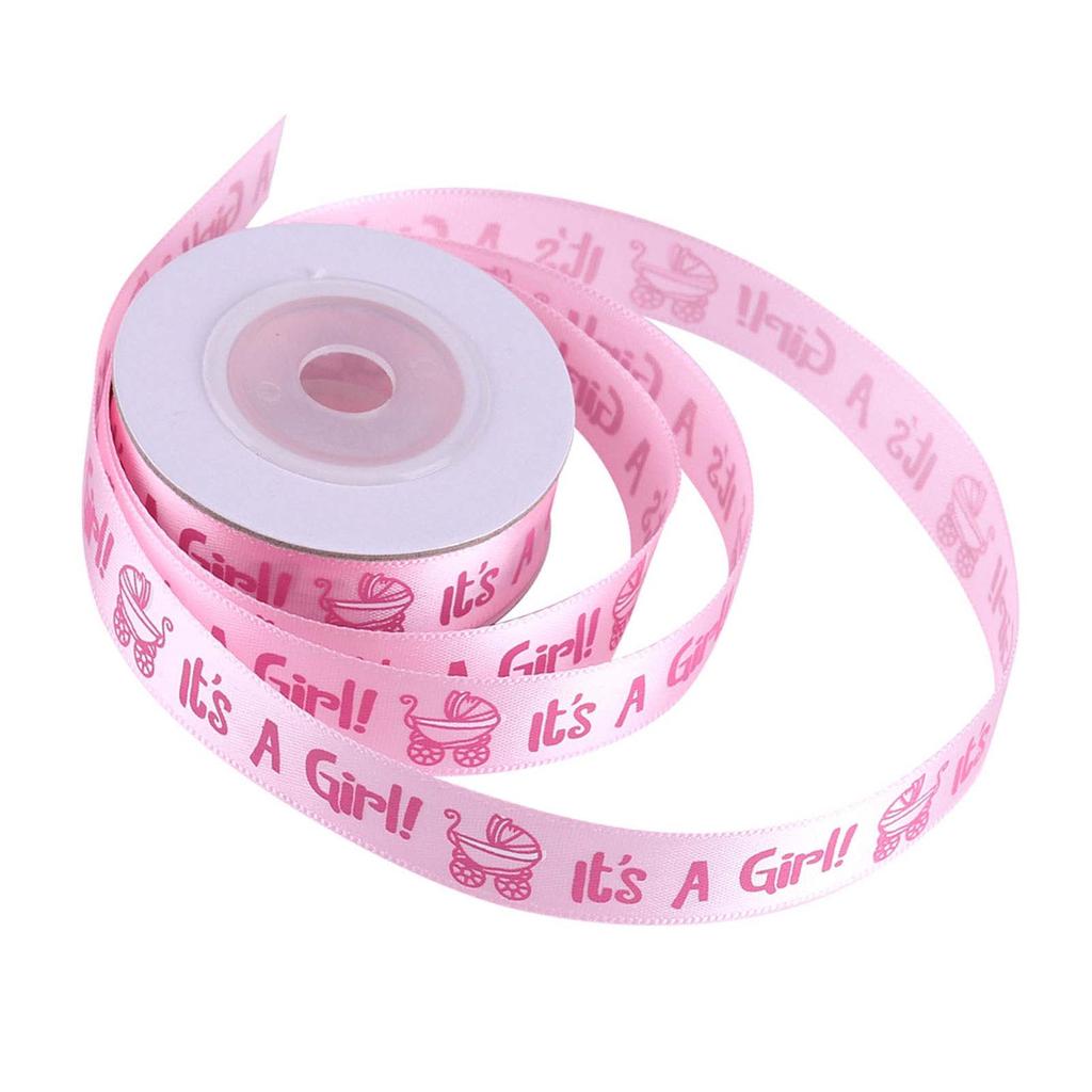 10Yards/Roll IT IS A GIRL Baby Shower Christening Party Favor Gift Stain Ribbon