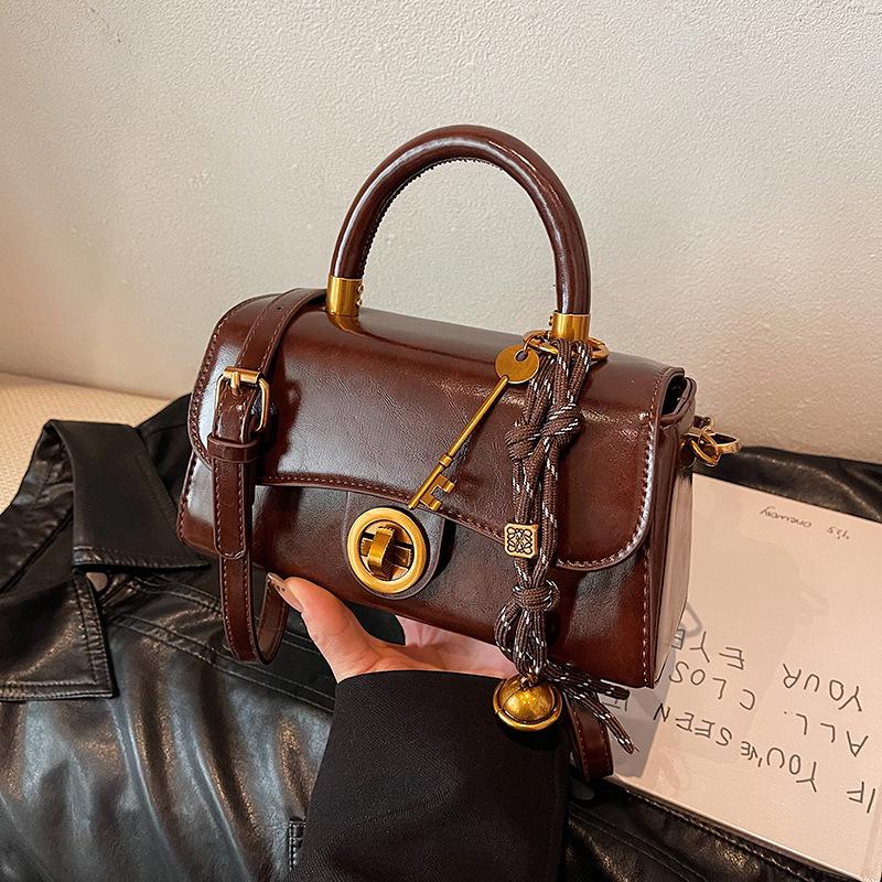 Autumn and Winter Portable Commuter Bag Women's 2025 New Trendy Retro Small Square Bag Versatile Multi-functional Shoulder Messenger Bag Tide