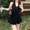 Korean Style Black Halter Neck Sleeveless Backless Dress - Summer 2026 Collection