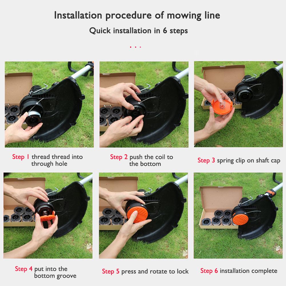 6/8pcs Replacement Spool Scap Cover 9.14m Length Grass String Trimmer Spools AF-100-3ZP for Black/Decker Grass Trimmer Accessory