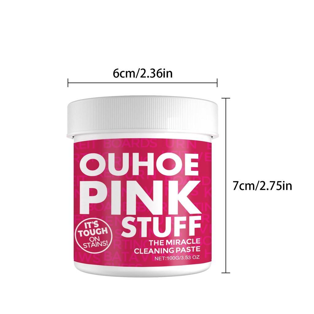 Multi-Purpose Gentle Cleaning Paste - Heavy-Duty Degreaser for Kitchen, Universal Pink Tub Scrubbing Powder