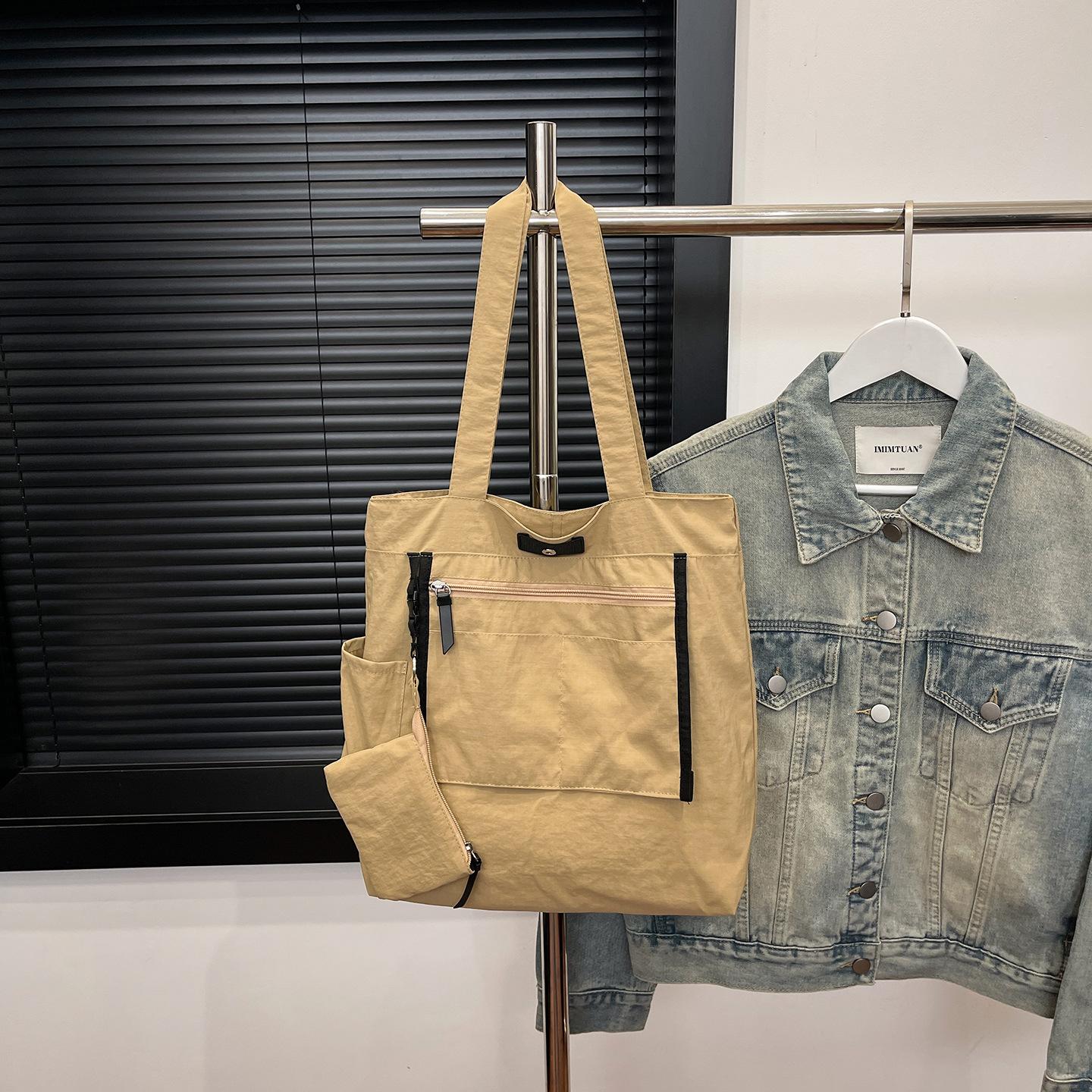 Large-Capacity Commuter Tote Bag Casual Versatile Shoulder Bag Women S Casual Handbag Large Bag On Both Sides хаки