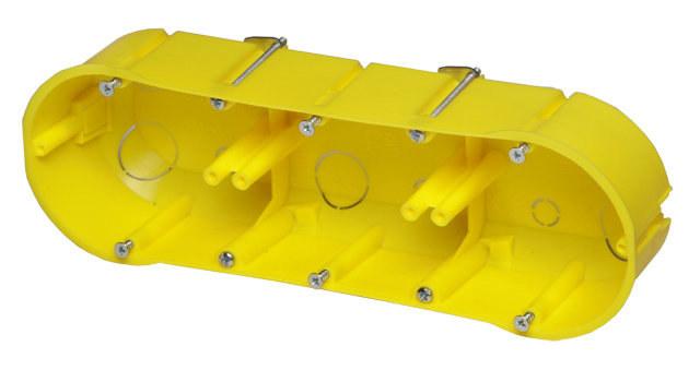 Flush-mounted box p/t PK-3x60 plasterboard, plate with screws, self-extinguishing