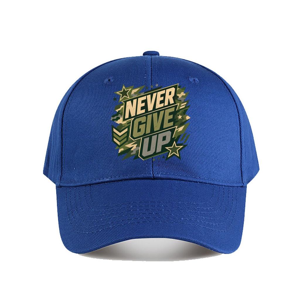 Never Give Up Military Motivation Baseball Cap Fashion Outdoor Sports Sunhat Unisex Snapback Cap Womens