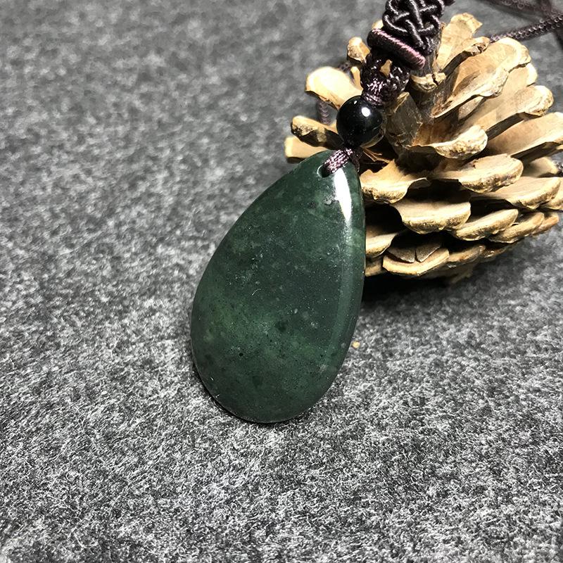 Tibetan Jade Medicine King Water Drop Necklace Pendant