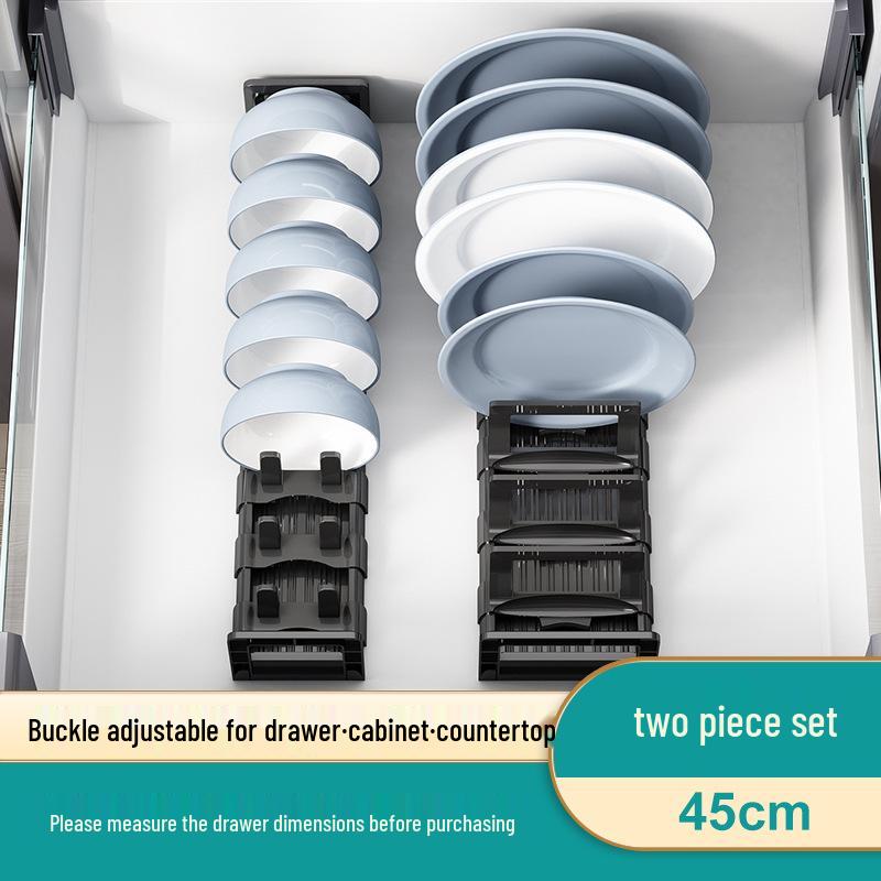 Kitchen Dish Drying Rack with Cutlery Holder and Drawer Organizer