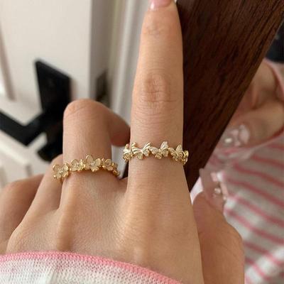 Κομψό Δαχτυλίδι Πεταλούδα Λουλούδι με Σμάλτο, Ρυθμιζόμενο - Κομψό, Ευέλικτο, Υψηλής Ποιότητας Σχέδιο