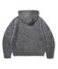 URBANSTOFF Hairy Crop Knit Zip-Up Hoodie (Charcoal)