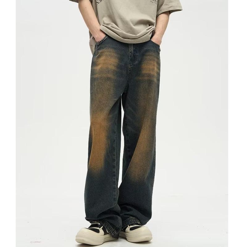 

Ретро Джинсы Прямого Кроя с Потертостями - Унисекс Стиль Хип-Хоп XL