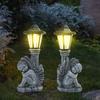 JYL TS/078,Hot Sale Cement Color Leaning Angel Resin Statue Solar Light for Outdoor Garden Decor Lamp