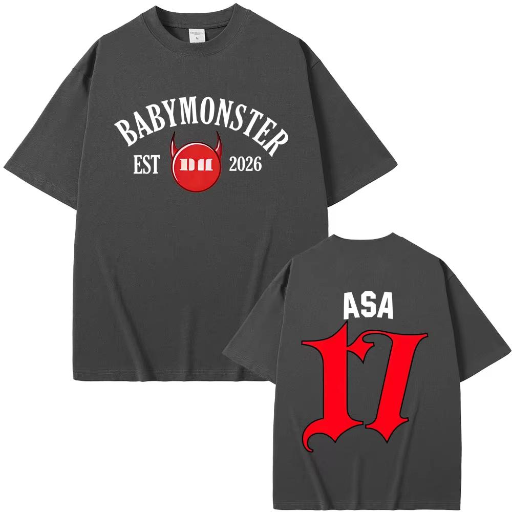 Babymonster Ahyeon Asa Rami Rora Ruka Pharita Chiquita Tour 2026 Tshirt Unisex Women Fashion pure Cotton Short Sleeve T Shirt