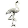 Les Trésors De Lily [P6845] - Designer Brooch 'Pink Flamingo' Silver White - 70x40 Mm