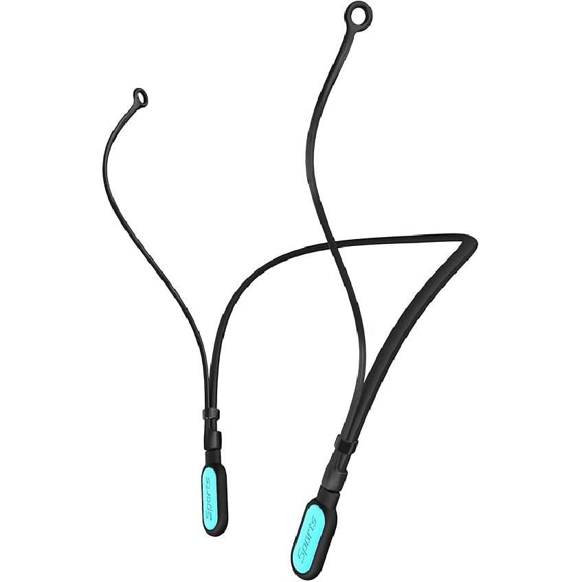 HALLEAST Earplugs Cord, Anti-Lost Earplug Lanyard Neckband, Safety Connector Strap, Black