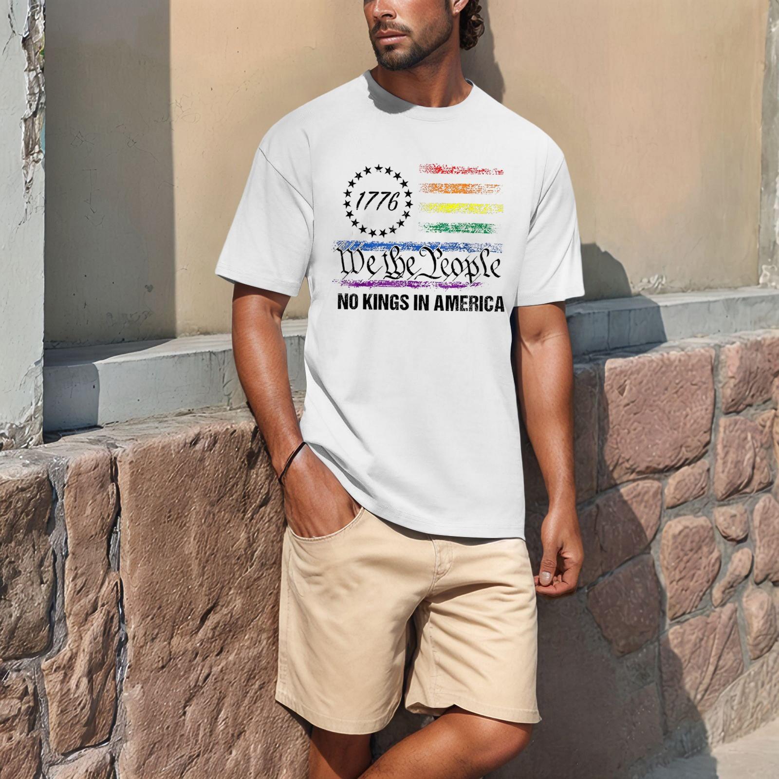 

Летняя мужская популярная футболка с круглым вырезом и коротким рукавом с принтом XXL белый