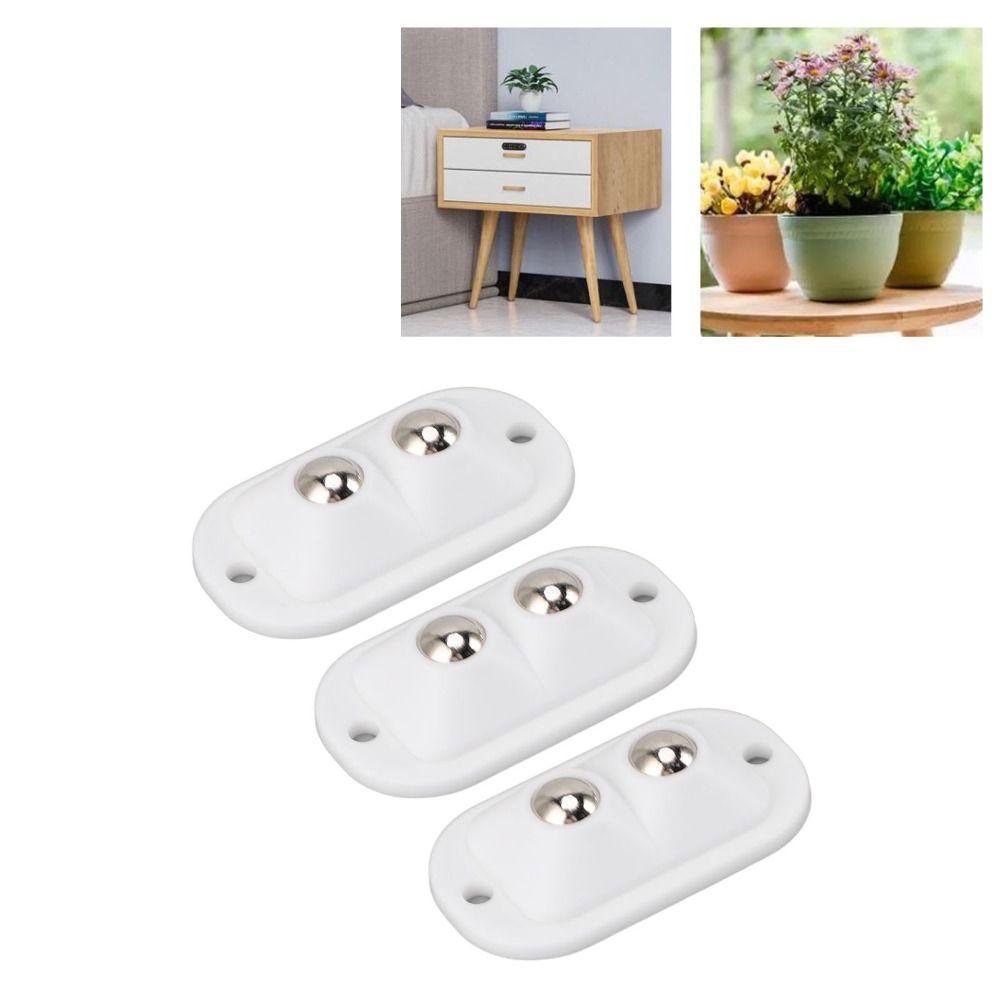 12pcs Adhesive Sticky Pulley White Universal Caster Wheels Quietly Caster Wheels Storage Boxes