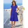 Women's V-neck Lotus Leaf Sleeve Medium and Long Splicing Pendulum Pocket Dress