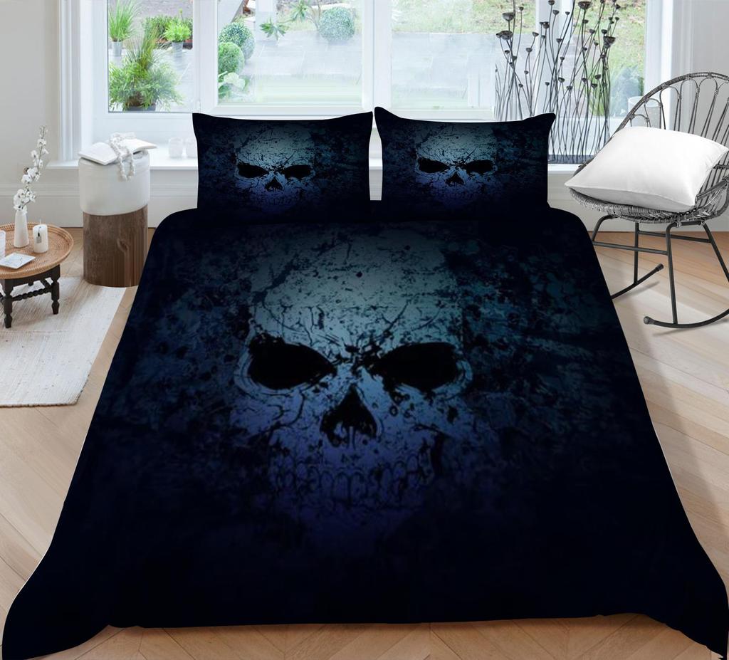 3D Duvet Cover Skeleton Home Bedding Set Microfiber Polyester Children Teen King Double Size Cool Quilt Cover