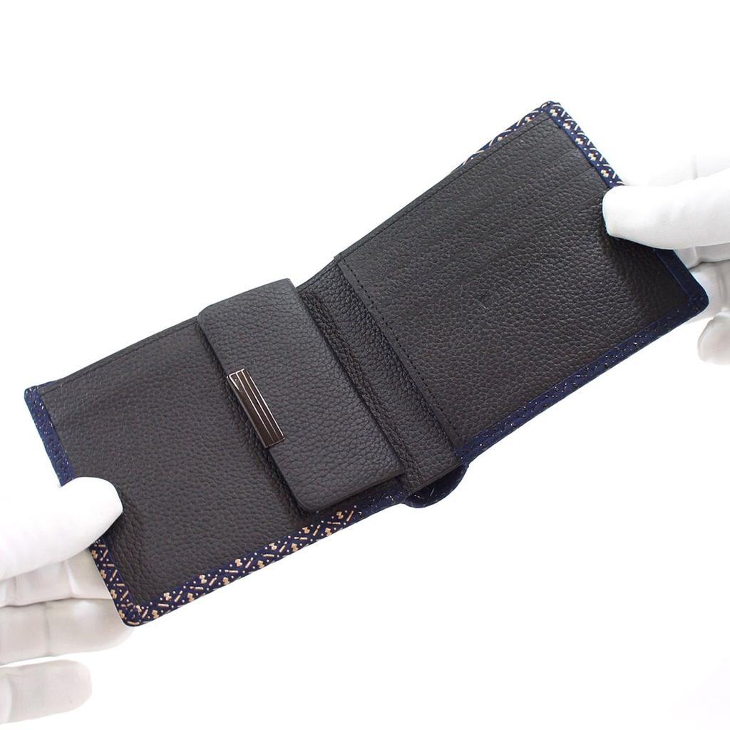 [Inden-ya] Inden Bifold Wallet with Coin Purse, Deerskin, Ihori, Gourd Pattern, 8212