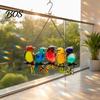 2D Acryl Hängende Dekoration Bunte Vögel Sonnenfänger, Dekoration, Buntglas Flacher Fänger Stil Niedlicher Sonnenfänger für Fenster Wand Eingang