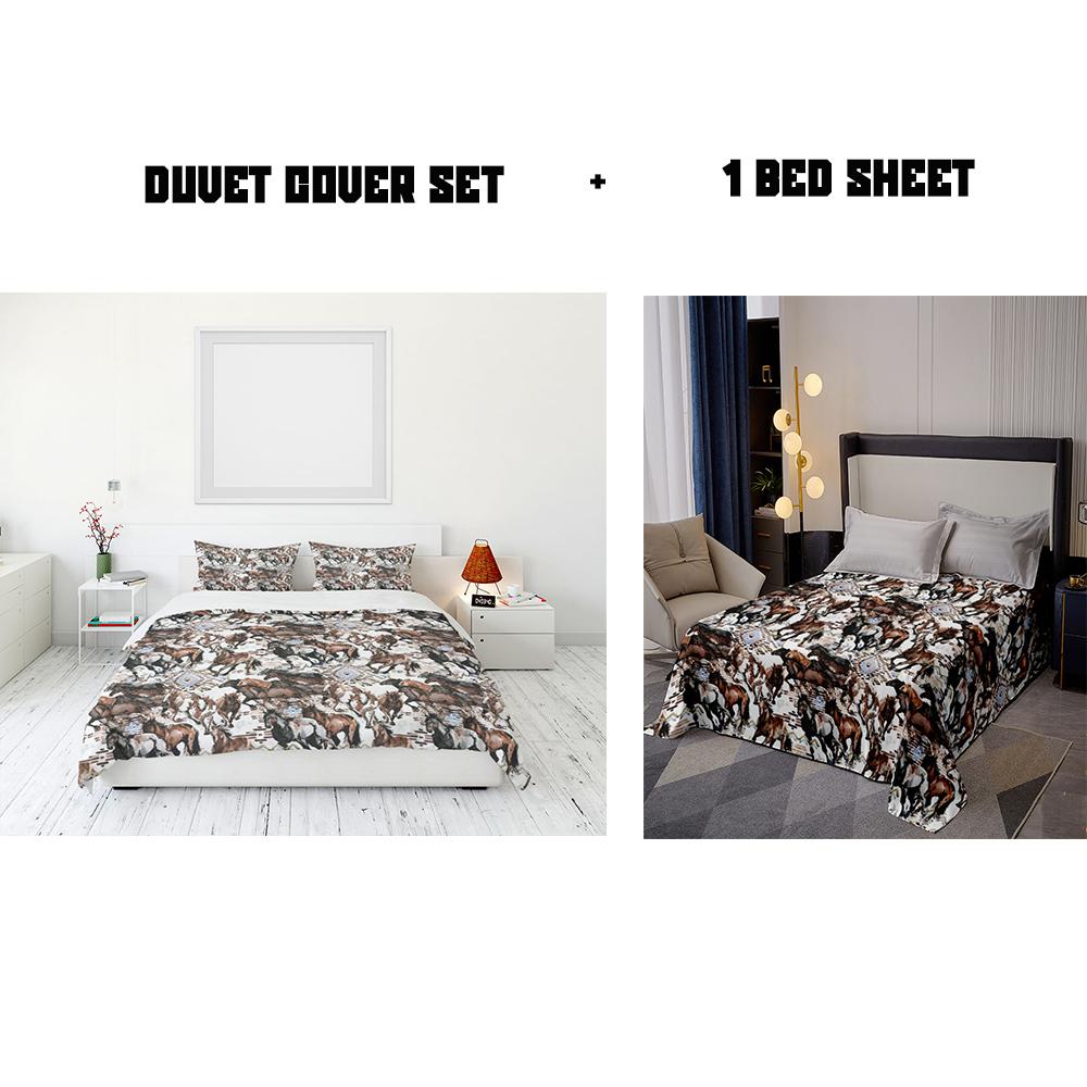

Marvellous Arabian Horse Bedding Set Duvet Cover Bed Sheet Pillow Cases Single Full Queen 4Pcs Bed Linen Set 140x210cm