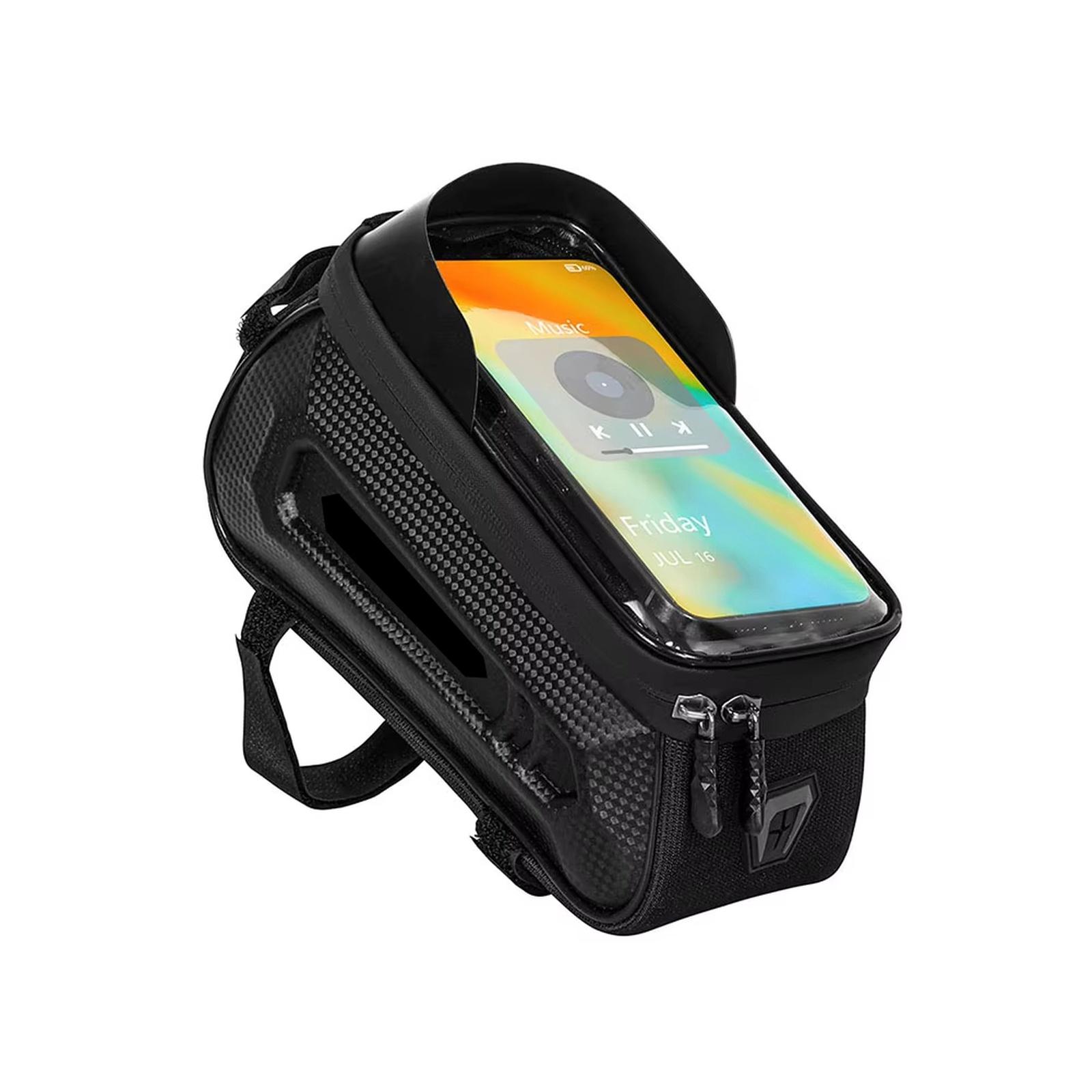 Bike Frame Bag Hard Phone Bag Front Tube Bag for Mountain Road Bike one size чёрный