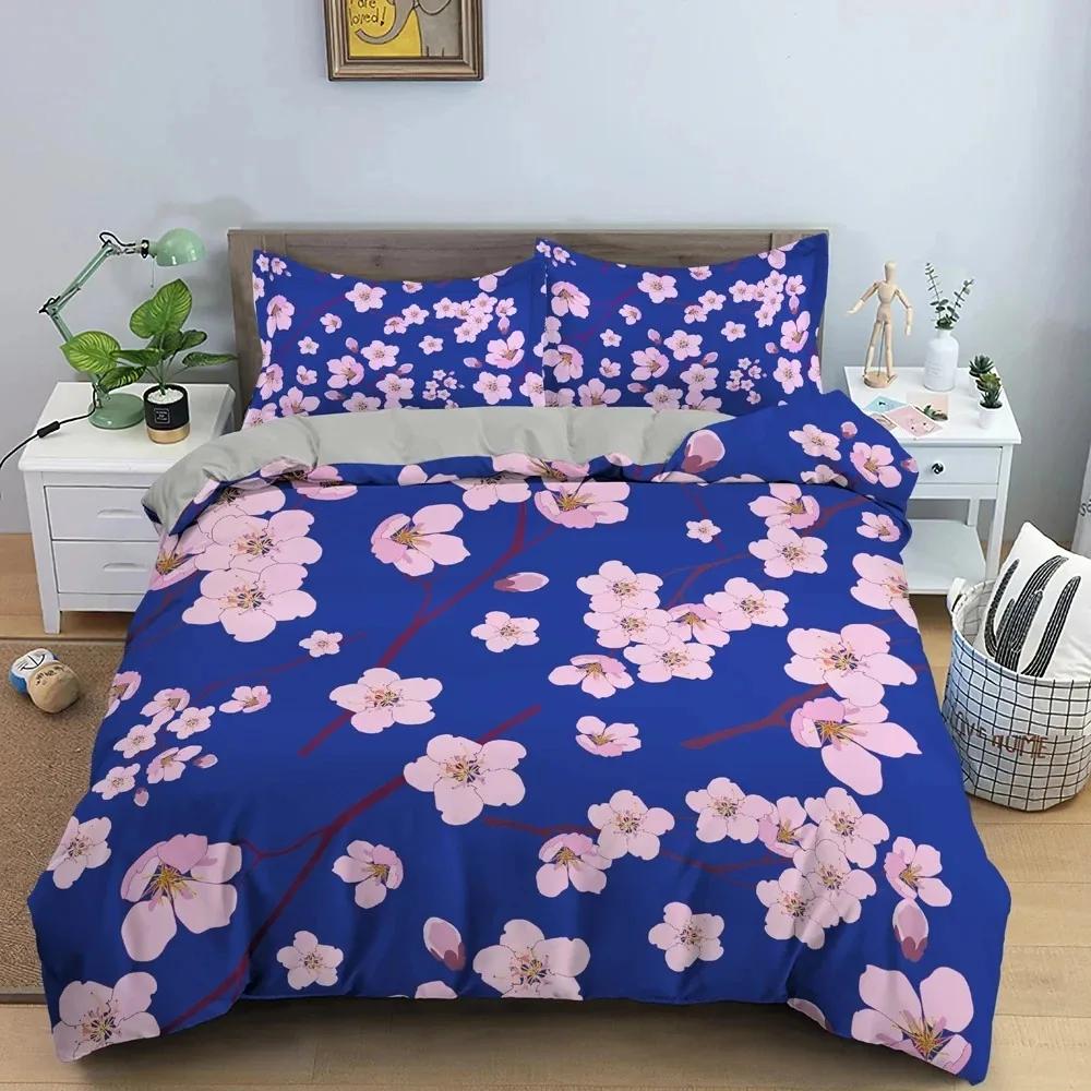 

Beautiful Cherry Blossoms 3D Flowers Scenery Comfortable Duvet Quilt Cover Pillowcase Bedding Set Children Bedroom Home Textile 70x133cm 2pcs