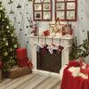 Metal Fireplace Garland Hanger with 2 Metal Hooks Mantel Hanger No Drill Adjustable for Hanging Stocking Garland Balls Fireplace