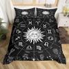 Sun and Moon Duvet Cover Twelve Constellations Duvet Cover Universe Theme Bedding Set for Kids Boys Girls Teens Gifts Room Decor
