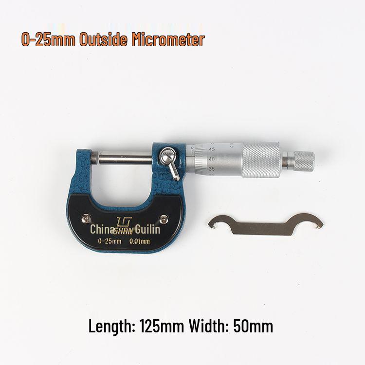 High Precision Outside Micrometer 0-100mm with 0.01mm Scale