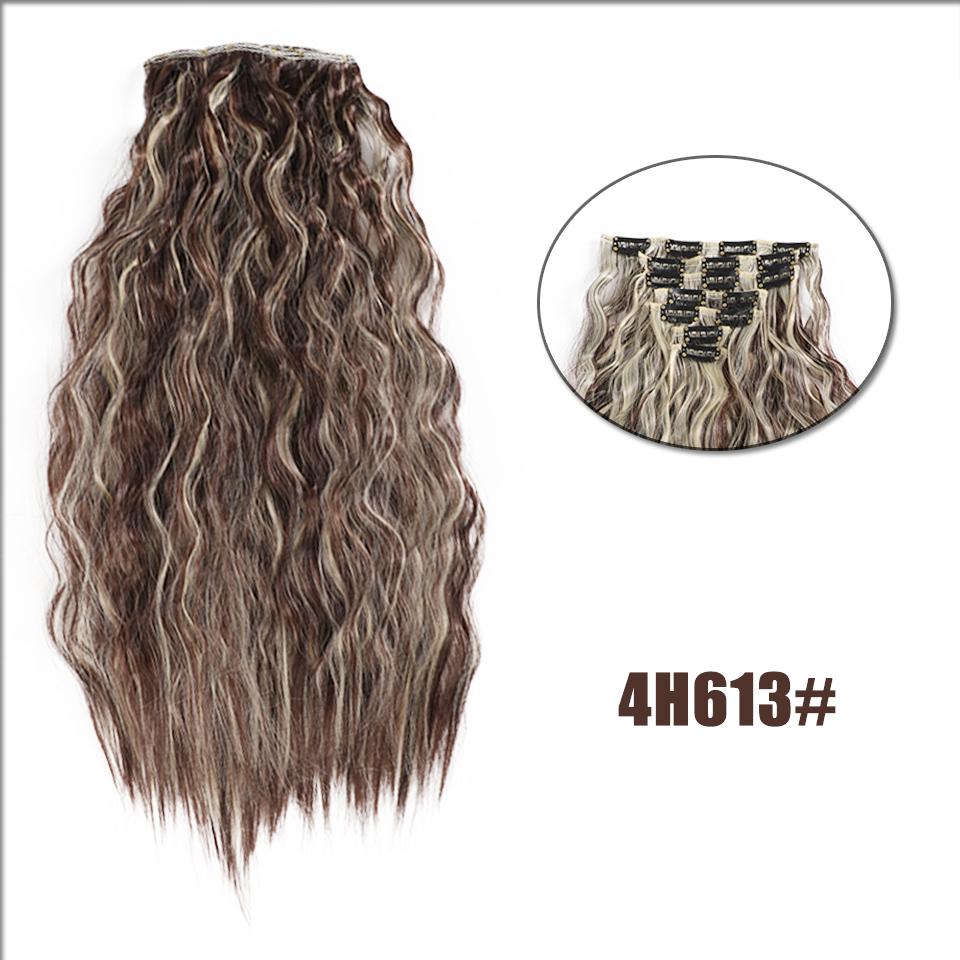 WTB Synthetic Wig 20 Inch 16 Clip Hair Extension Water Ripple Wig Set Of Seven Fluffy Heat-resistant Wig Clip Hair Extension Piece