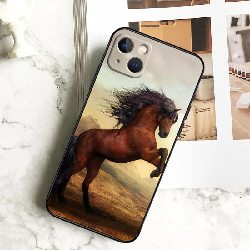 Horse Animal Phone Case For iPhone 15 16 14 Plus 13 12 Mini 11 Pro Max X XR XS Max 7 8 Back Cover