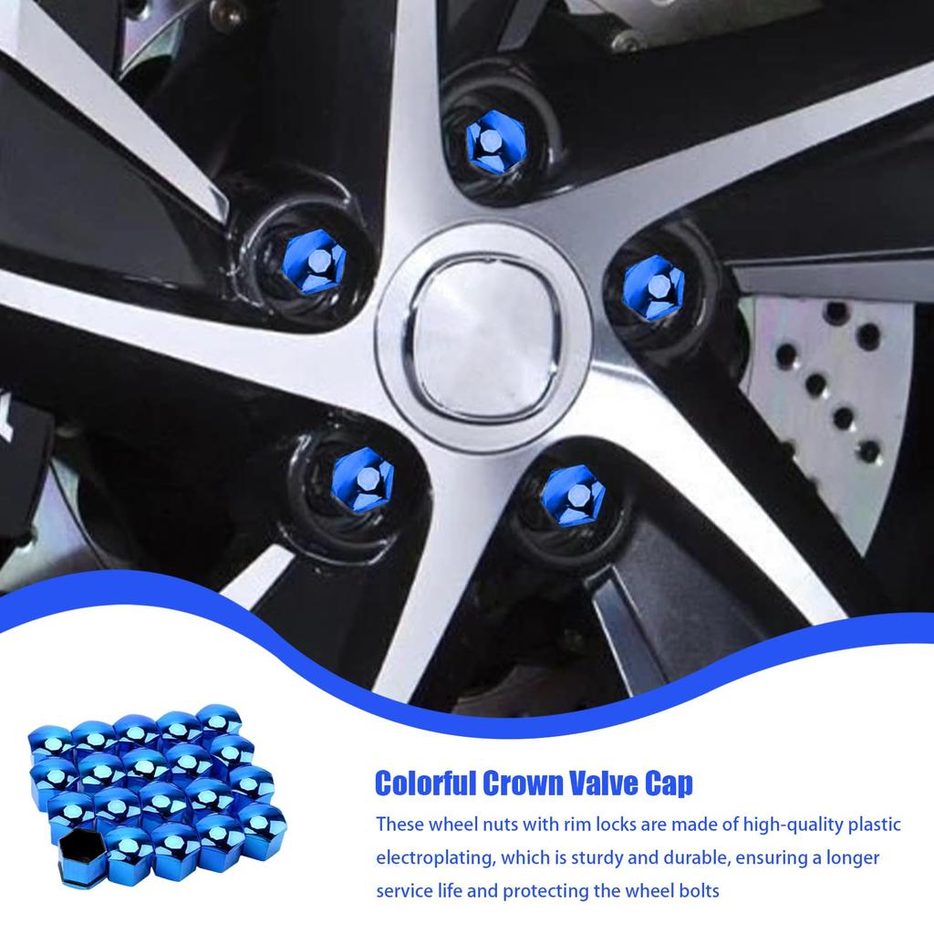 20 Pcs Car Short Nuts Wheel Lug Nut Cover Protective Cover Anti-theft Dustproof