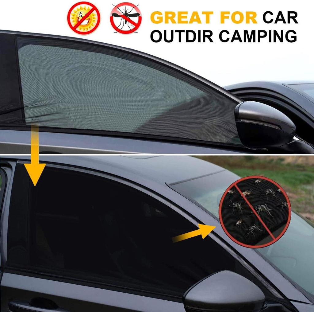 Universeller einziehbarer Auto-Fenster-Sonnenschutzvorhang - Elastisches Netz-Sonnenvisier für Camping und mehr