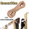 50M Sisal Rope Reusable 8MM Diameter DIY Scratching Post Rope Durable Multipurpose Cat Climbing Frame Replacement Rope