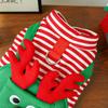 Striped Dog Christmas Clothing Breathable Warm Cats Christmas Coats Elk Pocket Comfortable Pet Dress Up Costume