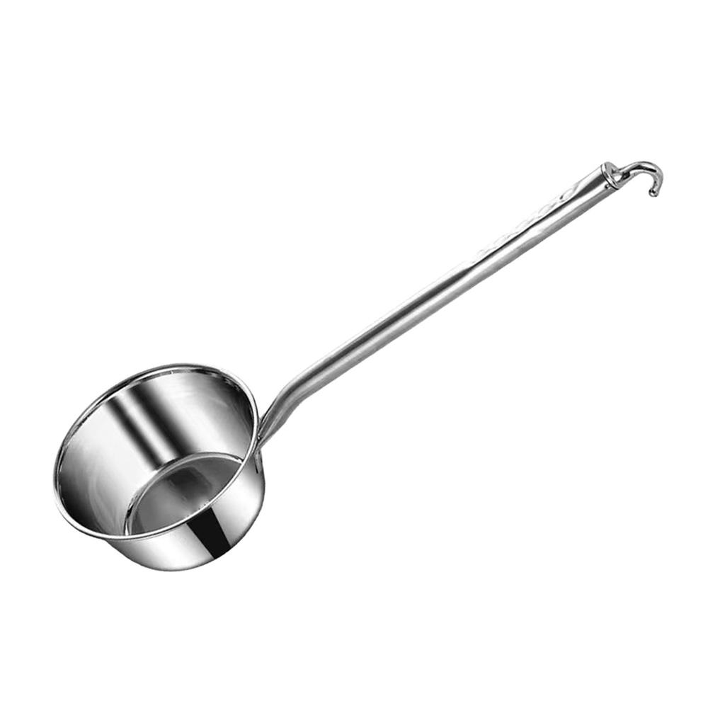 Stainless Steel Water Ladle Long Handled Lengthened Comfortable Grip Oil Spoon Porridge Spoon Cup for Kitchen Use Serving