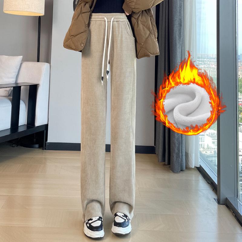 Wide Leg Pants Women Spring Autumn Winter Casual Sweatpants - Fleece and Non-Fleece Options
