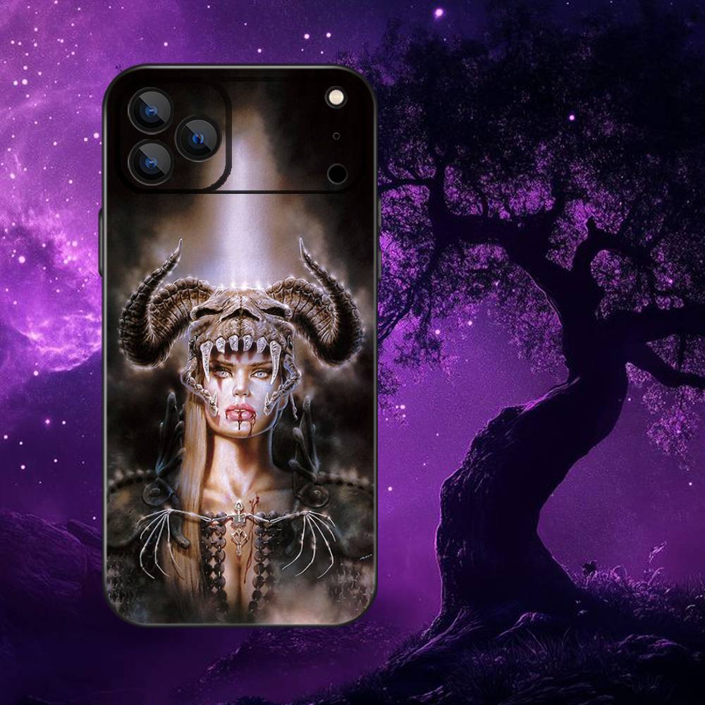 

L-Luis Royo Art Phone Case For iPhone 17,16,15,14,13,12,Pro,Max,Plus,E,SE4,Air,Mini Black Soft Box iPhone12PRO