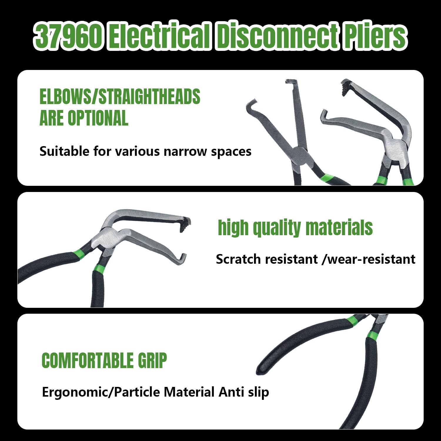 2 шт. 37960 Электрические клещи для отсоединения 60-градусные клещи и прямые клещи