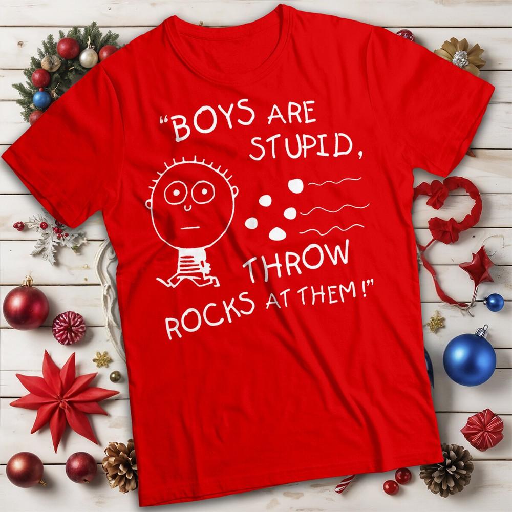 

Boys are Stupid Christmas T-Shirt Funny Ugly Mens and Womens Tee #MC M