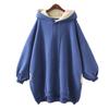 Sweatshirt for Women Oversize Hooded Fleece Thickened Loose Solid color Casual Pullover Long Sleeve Winter Sweatshirt Top