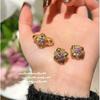 Vintage Floral Necklace With Cubic Zirconia Sunflower Pendant Handmade Chain Women Retro Style Jewelry