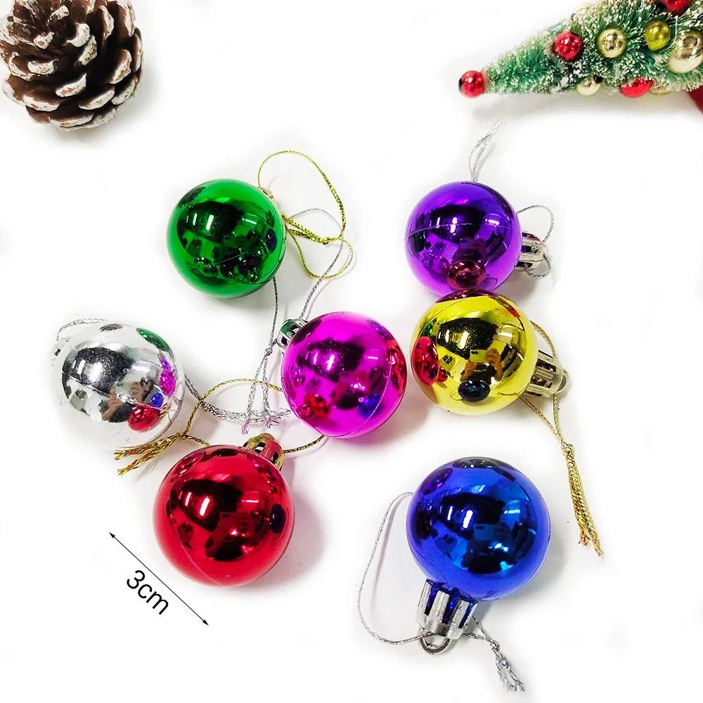 12Pcs /Christmas Balls Christmas Tree Hanging Ornament Plastic Red Green Gold Ball Pendant Christmas Decoration