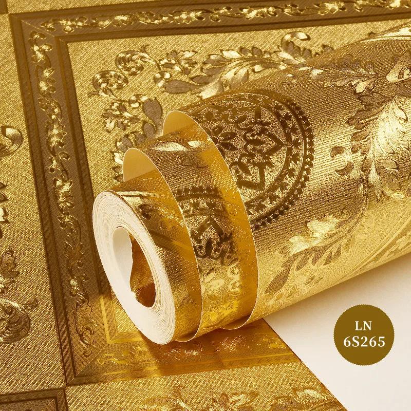 

Сучасні Мінімалістичні Шпалери Золота Фольга Матове Золото Матове Підвісні Золоті Шпалери Водонепроникні 0.53X9.5M