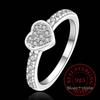 Mother's Day Gift Original Zircon Crystal Heart Ring 925 Sterling Silver Fashion Love Heart Rings For Women Wedding Fine Jewelry
