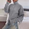 Damen Retro Stehkragen einreihige Strickjacke Damen Herbst und Winter lässige lockere Pulloverjacke auf Lager