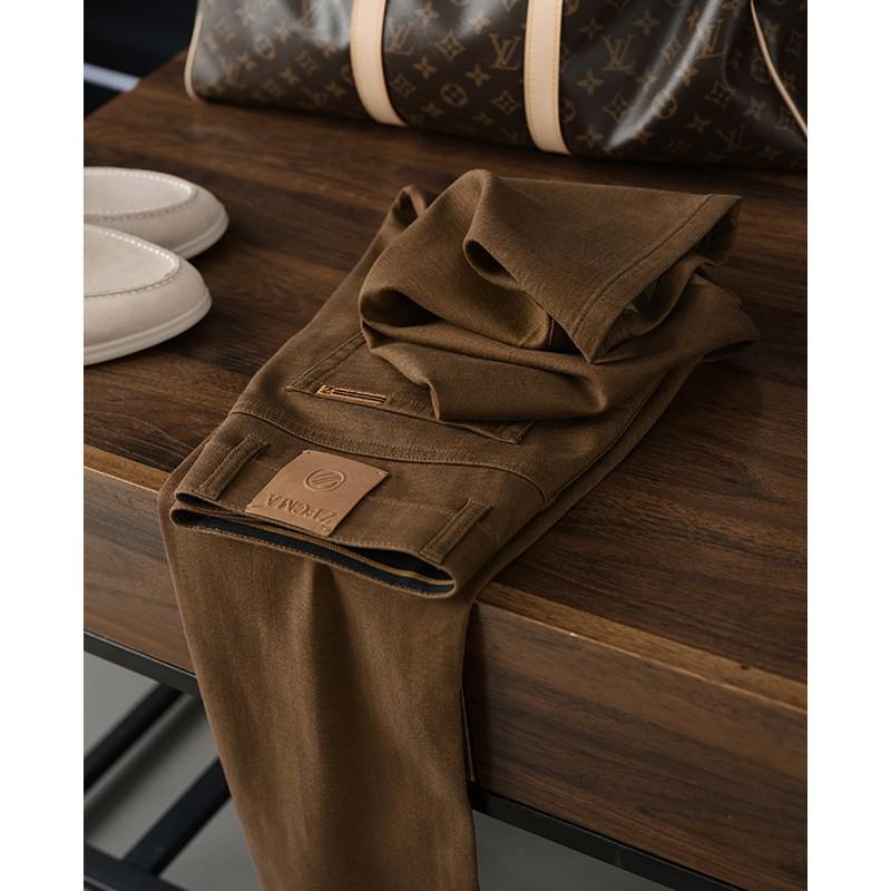 Mens Straight Leg Pants Old Money Style Lyocell Linen Blend Casual Trousers Premium Lightweight Wear